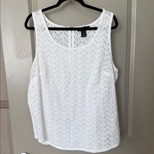 Lane Bryant spring White Eyelet Sleeveless Top size 20